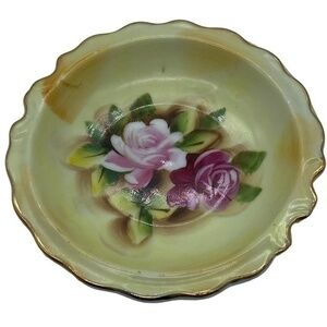Vintage Norcrest Roses Small Trinket Dish or Plate Japan L-320